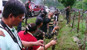 tree planting inside 87IB camp