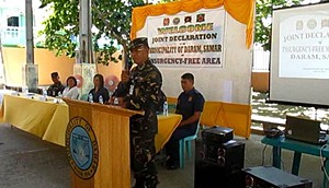 Daram declaration of insurgency-free area